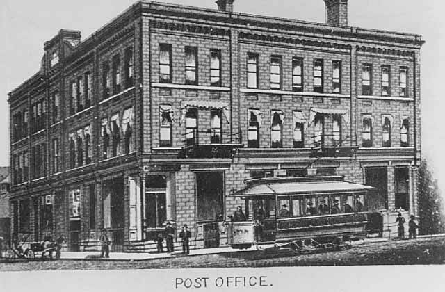 A black and white rendering of the Lumber Exchange Building, now the Water Street Inn, one of the best historic Stillwater hotels.