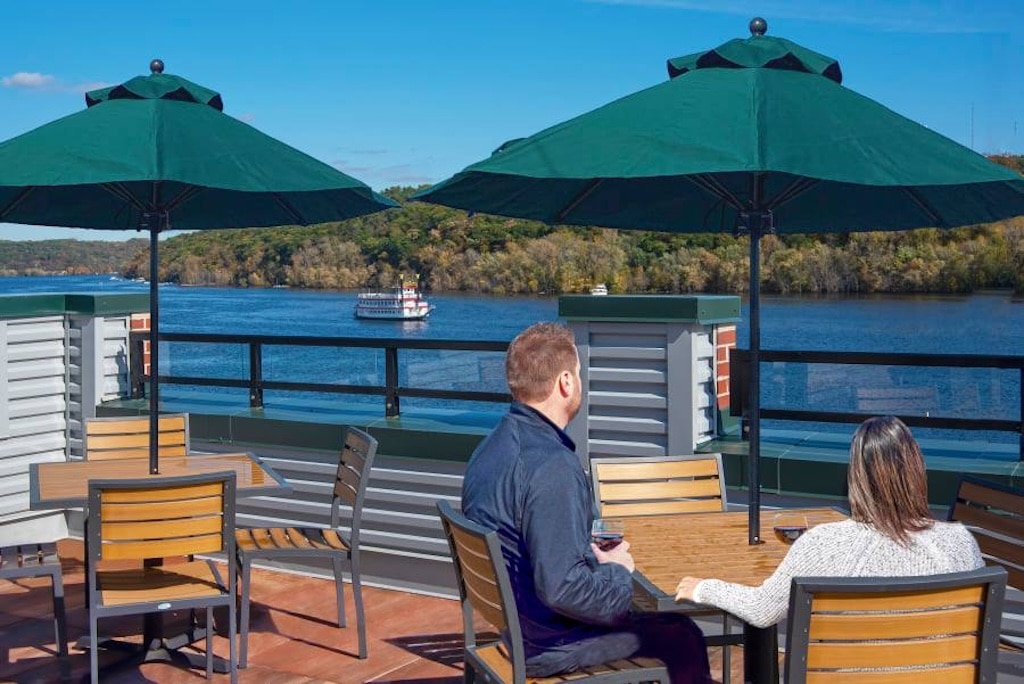 One of the best places to eat in Stillwater is papa's rooftop