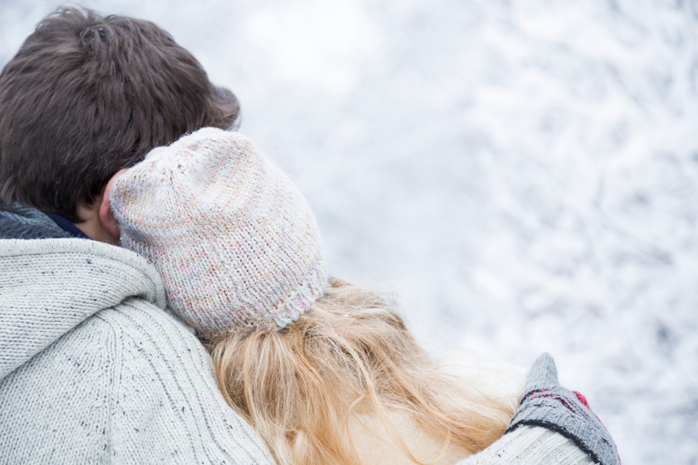 Couple on weekend trips from Minneapolis enjoys the snow and outdoors at ski resort near our Inn