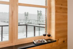 View of the Stillwater Lift Bridge in winter from our downtown Hotel.